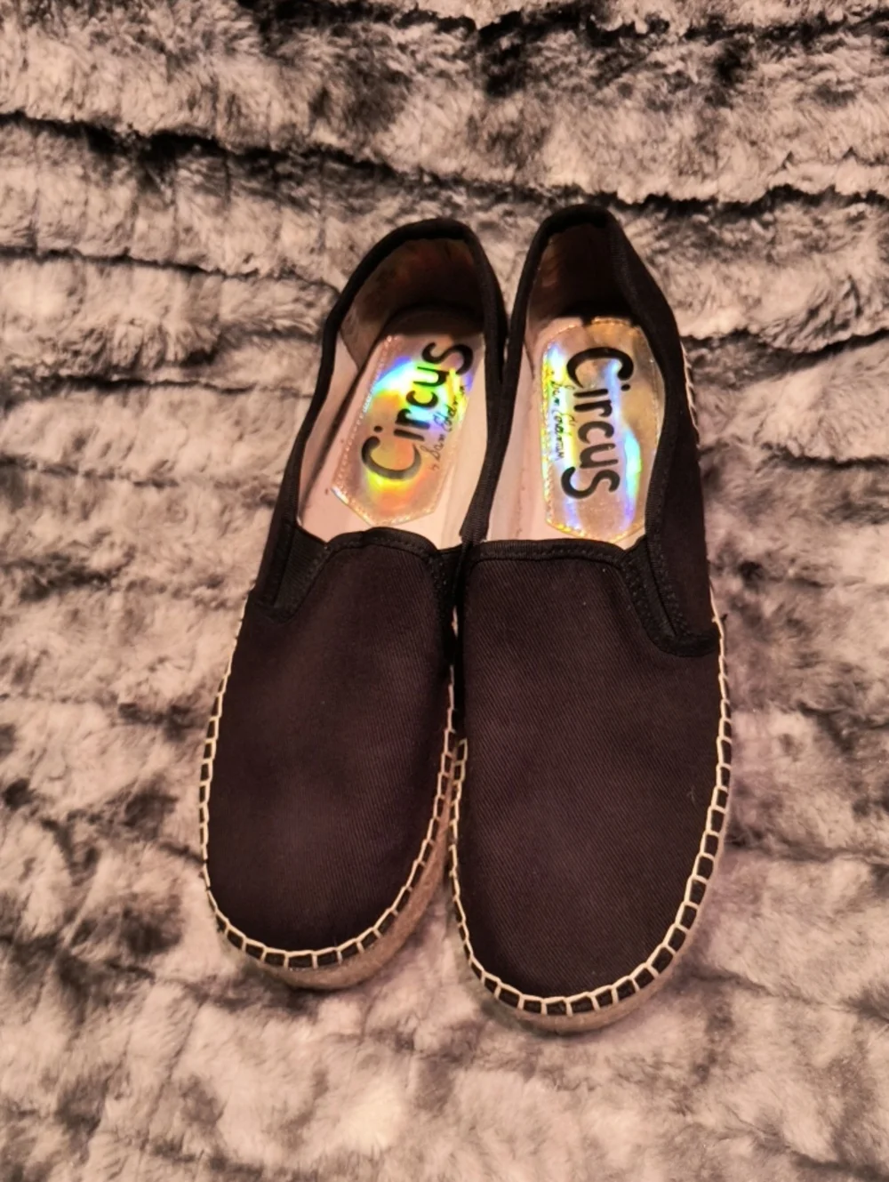 Circus by Sam Edelman Black Slip-On Espadrille Women's